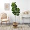 5.5ft. Fiddle Leaf Fig Artificial Tree in Handmade Natural Cotton Planter